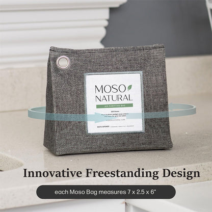 Moso Natural Air Purifying Bag 300g, Premium Charcoal Odor Absorber & Deodorizer for Closets, Bathrooms & Small Spaces — Lasts 2 Years, Pet Odor Eliminator for Home, Unscented Bamboo Charcoal Bag