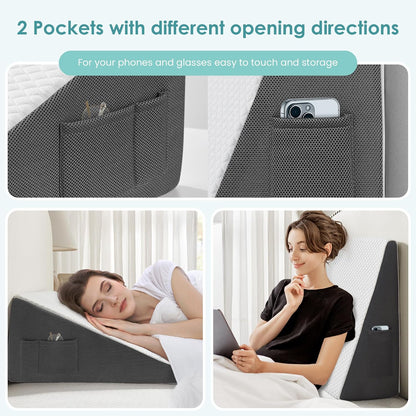 Cozymaker 10-inch Adjustable Leg Elevation Pillows for Swelling Pain Relief