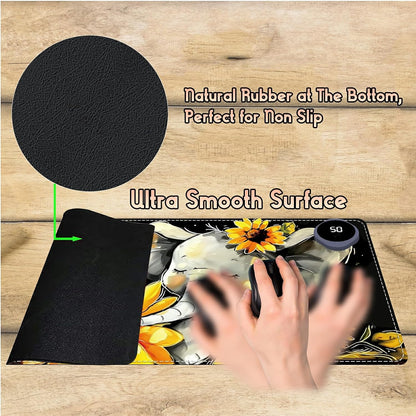 Heated Desk Pad Heated Large Mouse Pad, Electric Quickly Warm Desk Mat with 3 Levels Heating 3 Hours Auto Shut-Off, 31.5" x 13" Warm Gaming Mousepad Hand Foot Warmer, Baby Elephant