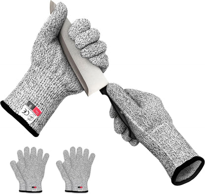Level 5 Cut Resistant Gloves for Kitchen Food Grade, Machine Washable for Indoor&Outdoor Use