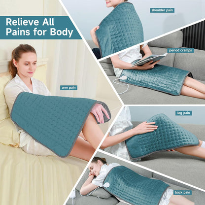 NBKLS Heating Pads for Back Neck Shoulder Pain, Electric Heating Pad Auto Shut Off, Fast Heat, Large Heating Pad Christmas Gift for Women Men, Birthday Gifts for Mom Dad (Blue)