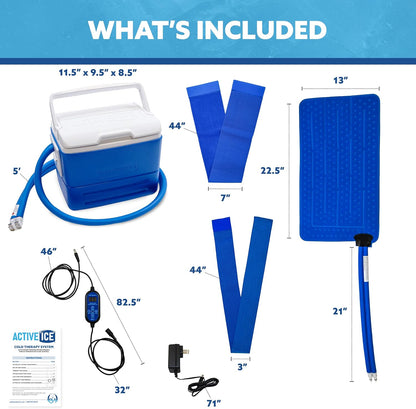 Polar Active Ice 3.0 | 9 QT Cold Therapy Ice Machine | Programmable Timer | Full Circumference Knee Pad | Cryotherapy Pain Relief System | Ace Bandage Style Compression