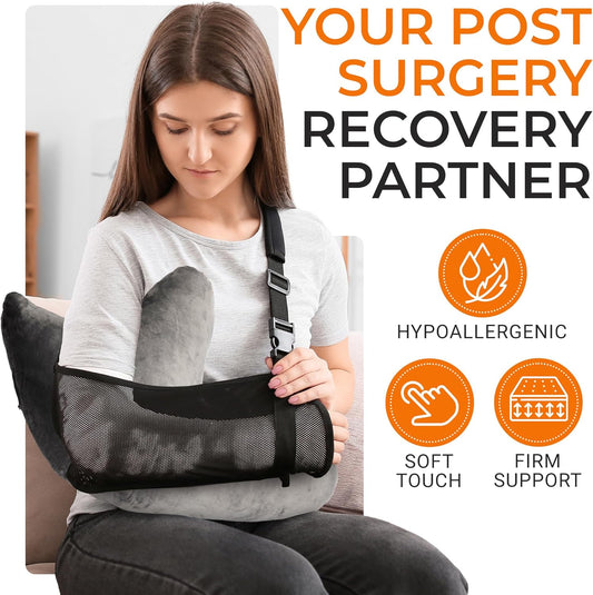 Cheer Collection Rotator Cuff Pillow – Shoulder Surgery Recovery Pillow for Side Sleepers, Arm Support Cushion for Rotator Cuff Injury & Post Surgery Comfort, Gray