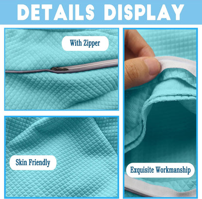 xcivi Soft Pillowcase for Contour Memory Foam Side Sleeper Support Pillow | Pillowcase for Knee Pillow, Reusable & Washable Pillow Cover, Anti-stain Sweat Protective Layer, Extend Pillow Service Life