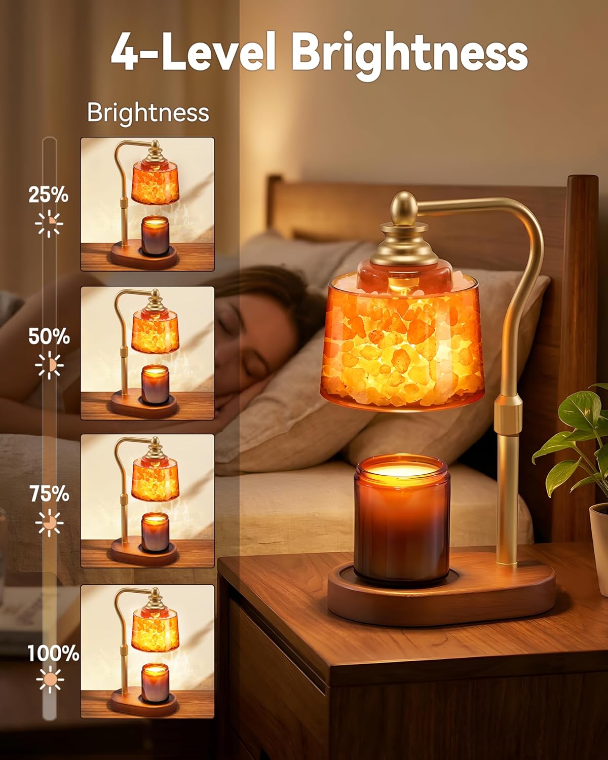 3-in-1 Candle Warmer Lamp with Himalayan Salt & Diffuser