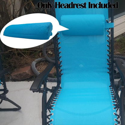 Zero Gravity Chair Set of 2 Replacement Pillow Headrest with Elastic Band, Universal Soft Removable Padded Cushion Head Pillow for Zero Gravity Lounge Chair, Folding Patio Lawn Recliner Chairs, Blue