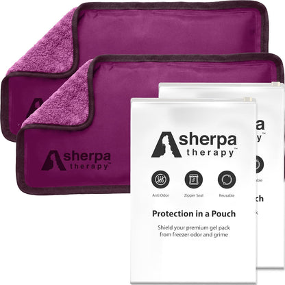 Medium Flexible Gel Ice Packs Reusable - Hot and Cold Soft Ice Packs for Injuries Reusable for Ankle, Arm, Foot, Leg, Back Pain Relief - 8" x 12" - Purple