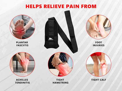 Foot and calf stretcher for planter fasciitis, Heel Spurs, Foot Drop, Achilles Tendinitis, Hamstring Strains, and Calf Muscle Stretching
