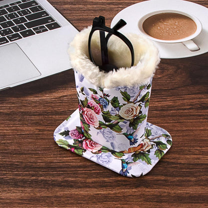 Plush Lined Eyeglasses Holder, PU Leather Glasses Stand Case