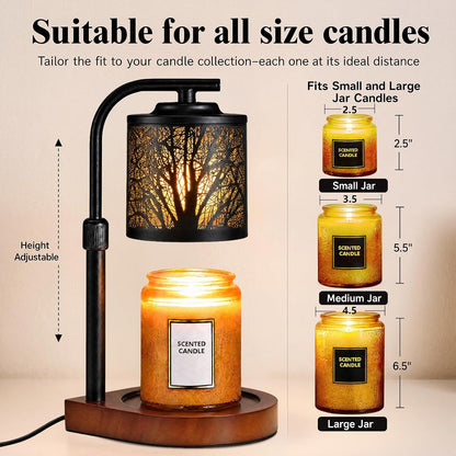 Candle Warmer Lamp with Timer & Dimmer- Electric Wax Melt Warmer with Adjustable Height for Scented Candles, Home Décor Fragrance and House Warming Birthday Gifts for Women Mom