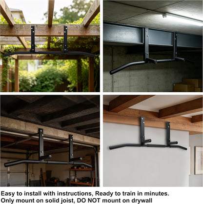 Wall Mount Pull Up Bar, Heavy Duty Alloy Steel Hanging Bar for Exercise, Multi-Functional Doorway Pull Up Bar for Home Gym Workout
