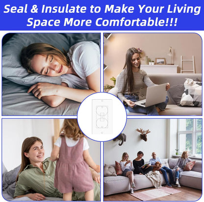 30 Pack Outlet Covers Wall Plate Electrical Outlet Insulation Pads for Wall | Draft Sealers, EVA Foam Gasket, Light, Swtich Socket Covers, Compatible with Duplex Toggle Rocker