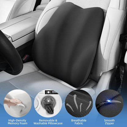 BEBAS Ergonomic Lumbar Support Pillow for Car, Memory Foam Car Back Cushion