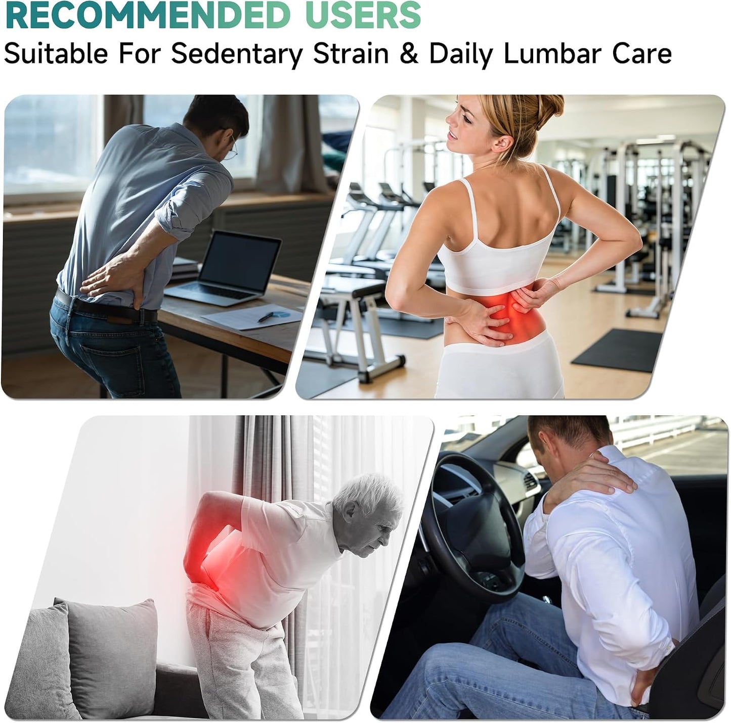 4in1 Electric Lumbar Traction Device, Back Massager for Muscle Pain Relief | 3-Level Heat, 8-Mode Electrotherapy, Vibration, Dynamic Airbag Traction, Auto Shut-Off, Home & Office Use, Muscle Relaxation