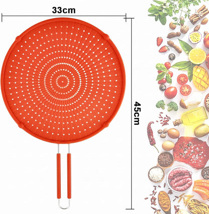 Silicone Splatter Screen for Frying Pan,Grease Splatter Guard,Heat-Resistant Splatter Guards for Cooking,Dishwasher Safe (9.8", 11.4", 13")