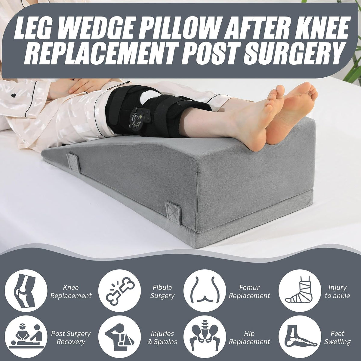 ROYALAY Leg Elevation Pillows for After Surgery, Adjustable Height Knee Surgery Recovery Equipment, Knee Replacement Recovery Aids for Hip Ankle Pain Relief Patent Pending