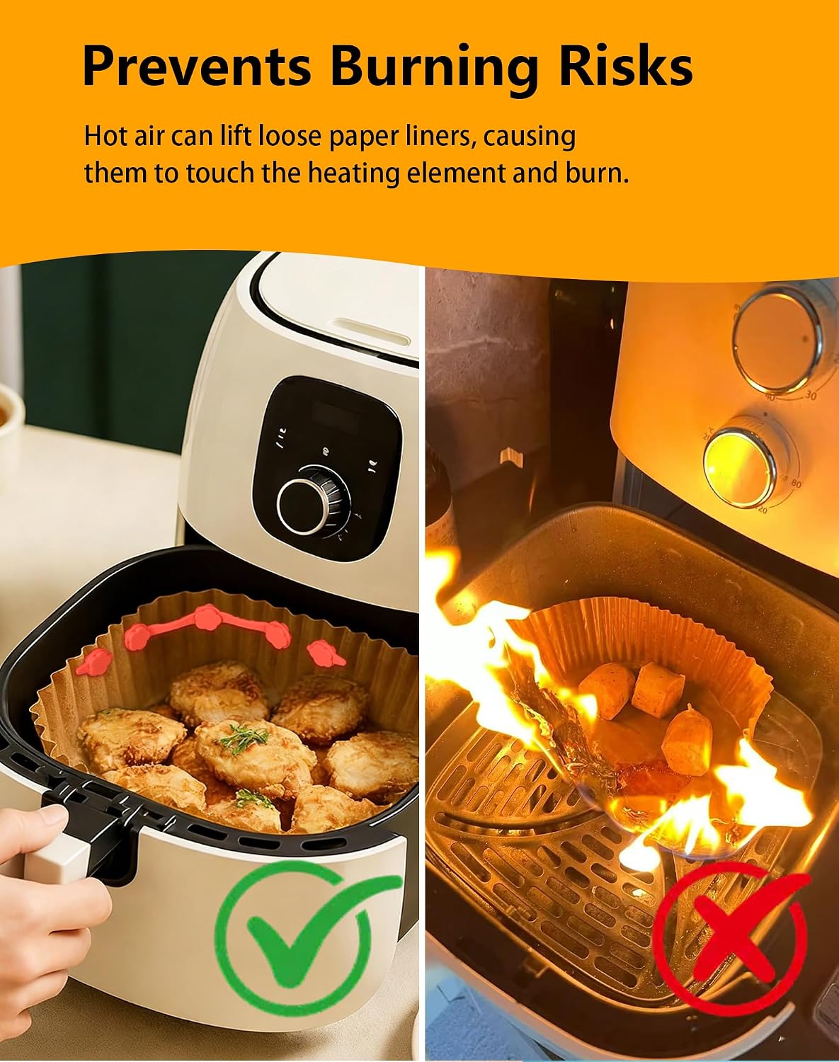 12PCS Air Fryer Liner Magnets with Silicone Clips (Red) | Heat-Resistant Silicone Air Fryer Magnet Holders Secure Parchment Paper Liners Firmly to Prevent Folding & Burning