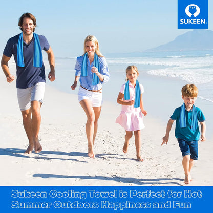 Sukeen 4 Pack Cooling Towels (40"x 12"), Cooling Neck Wraps, Soft Ice Towel