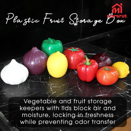 5 Pcs Vegetable Keeper for Refrigerator, Tomato Onion Storage Container, Garlic Pepper Lemon Fridge Saver Holder, Fruit Food Kitchen Box with Lid, Reusable Veggie Lime Fresh Organizer BPA Free