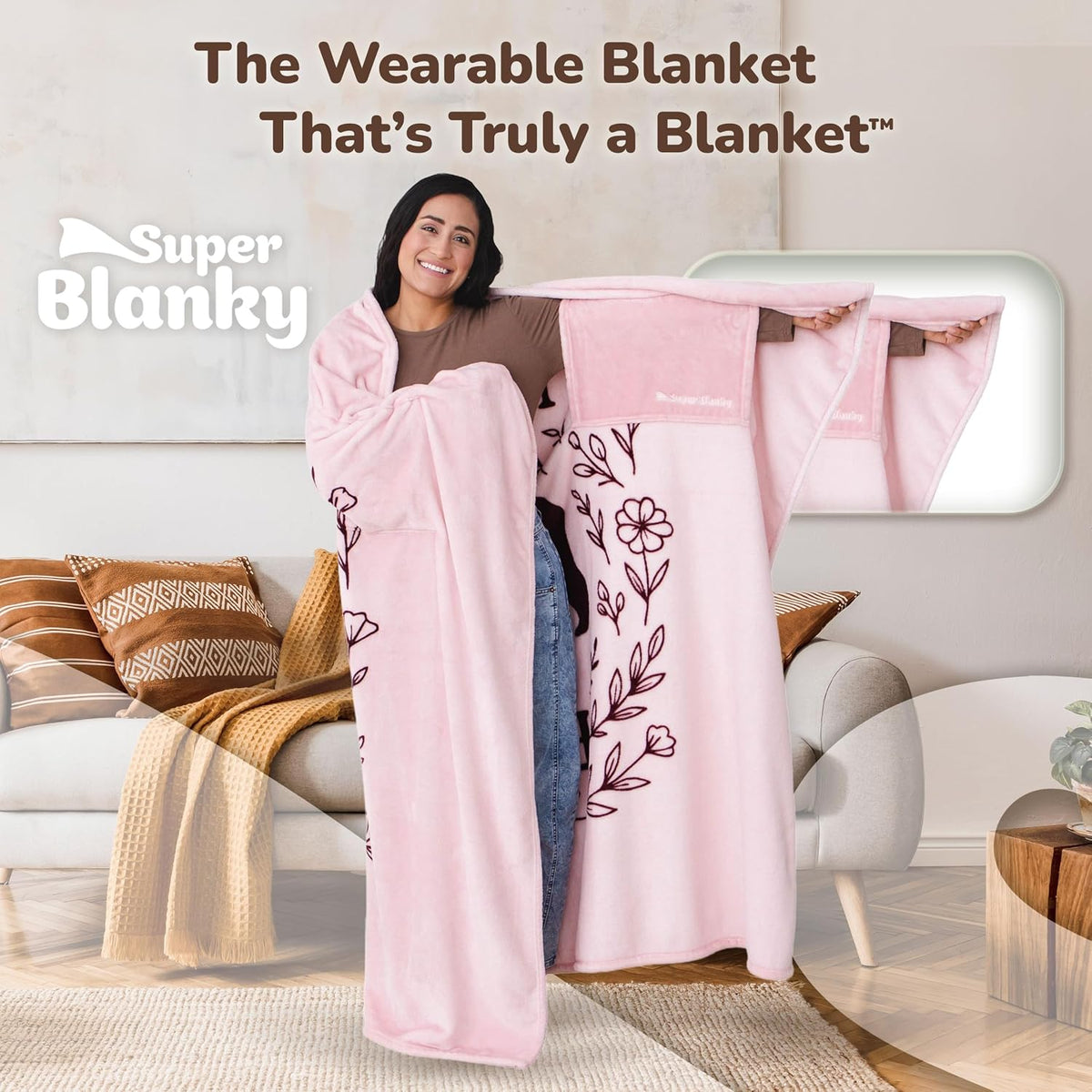 Super Blanky Wearable Blankets for Women & Men, Dorm Room Essentials, Gift for Her, Gifts for Women, Wife Birthday Gift Ideas