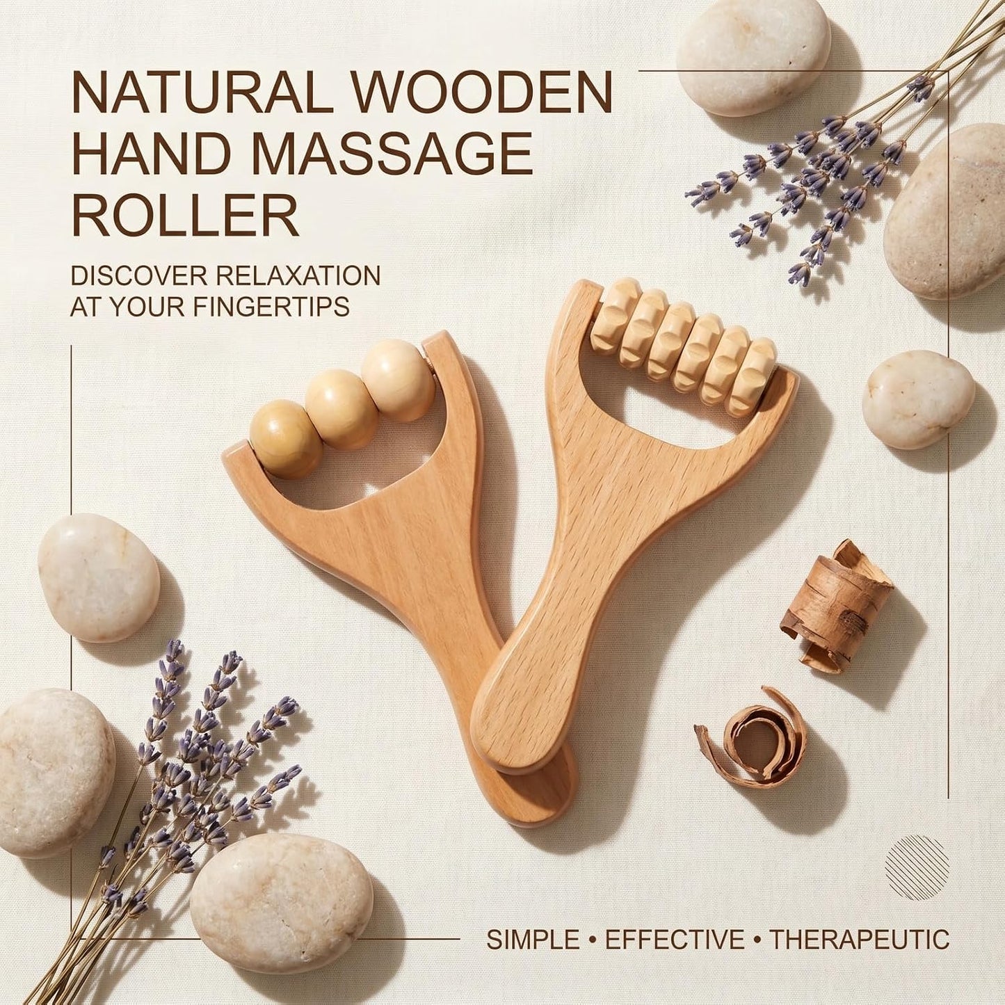 2pcs Massage Roller,Foot Roller,Wooden Massage Roller,Wood Therapy Massage Tools,Wooden Rollers For Massage,Natural Wood,Break Down Muscle Tightness,For Leg Thigh Arm Body Muscle Tissue Pain Relief