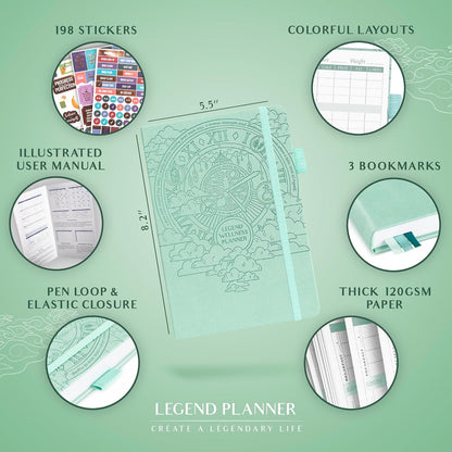 Legend Food Journal, Weight Loss & Meal Tracking Diary 5.8x8.3 Hot Pink