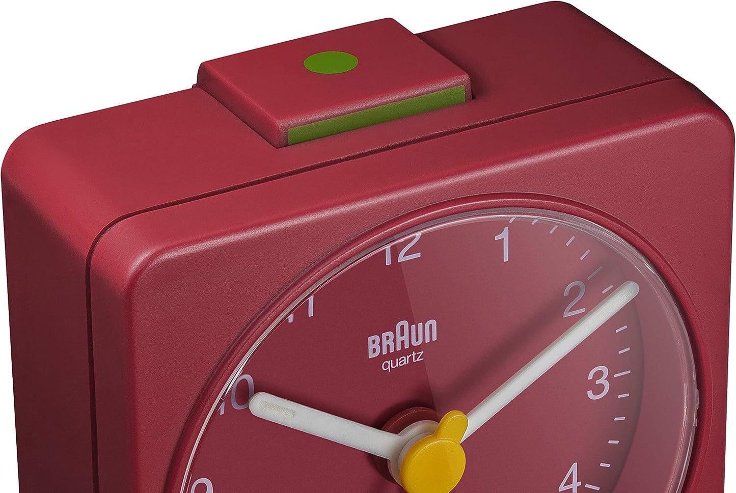 Braun Classic Travel Analogue Alarm Clock with Snooze and Light, Compact Size, Quiet Quartz Movement, Crescendo Beep Alarm in Black and White, Model BC02XBW.