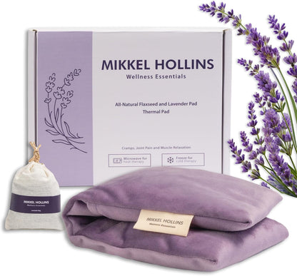 Microwavable Heating Pad with Lavender & Flaxseed, Hot & Cold Therapy, Heat Pad for Back, Neck, Shoulder, Knee, Leg & Menstrual Cramp Relief, Washable Cover, Mini Lavender Bag Gift, One Size Fits All