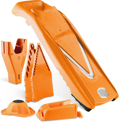 Mandoline Food Slicer Börner V5 (Profi Set) by Reston Lloyd • V-Slicer with 4 Inserts, Docking Station & Food Holder • Made in Germany • Fruit & Vegetable Chopper • Multiple Settings • Color: Lime
