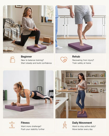StrongTek Foam Balance Pad, High-Density TPE, 15.8 x 13 x 2 in, Non-Slip | Water-Resistant, Supportive Cushioning, Kneeling Support, Core Strength and Stability Training, Physical Therapy and Yoga