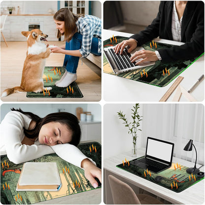 Heated Desk Pad Heated Large Mouse Pad, Electric Quickly Warm Desk Mat with 3 Levels Heating 3 Hours Auto Shut-Off, 31.5" x 13" Warm Gaming Mousepad Hand Foot Warmer, Baby Elephant