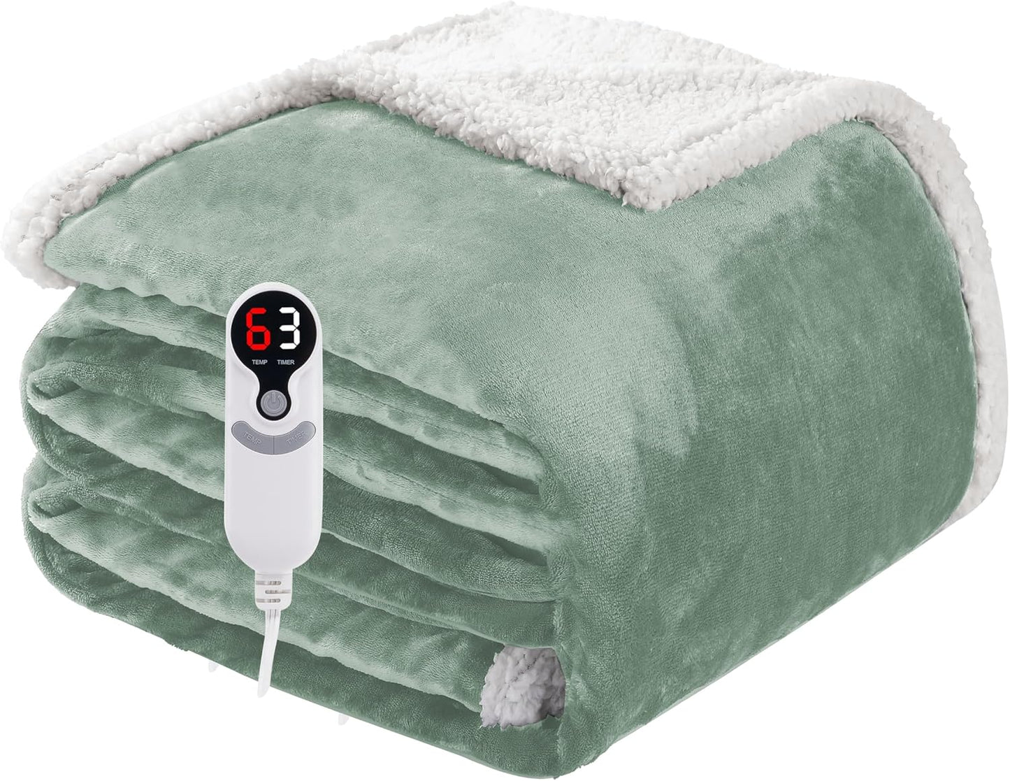 Soypipo Electric Heated Throw Blanket 50"x60", Faux Fur Plush with 4 Heat Settings & 2/4/8/10H Auto Shut-Off, Overheat Protection, Machine Washable, for Office & Chair, Dark Grey