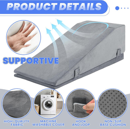2 Adjustable Arc-Designed Leg Elevation Pillow for After Surgery – Knee Replacement Recovery Aid, Bone Foam Knee Surgery Pillow for Hip & Ankle Pain Relief
