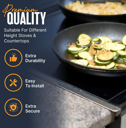 Linda’s Essentials Silicone Stove Gap Covers (2 Pack), Heat Resistant Oven Gap Filler Seals Spaces Between Stovetop and Counter, Easy to Clean Stove Side Guard (25 Inches, Clear)
