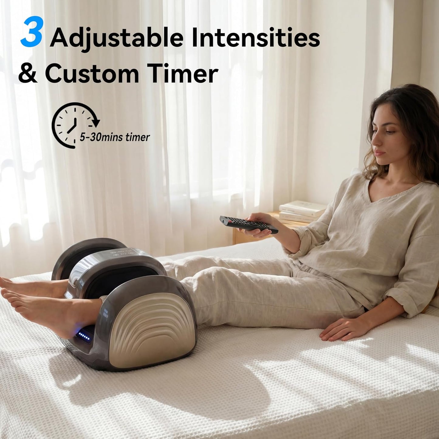 Shiatsu Foot and Calf Massager with Heat Compression, Feet Kneading Massage Machine Delivers Relief for Tired Muscles & Plantar,Pain Relief,Deep Kneading Therapy-Ideal Gifts for Women Men Dad