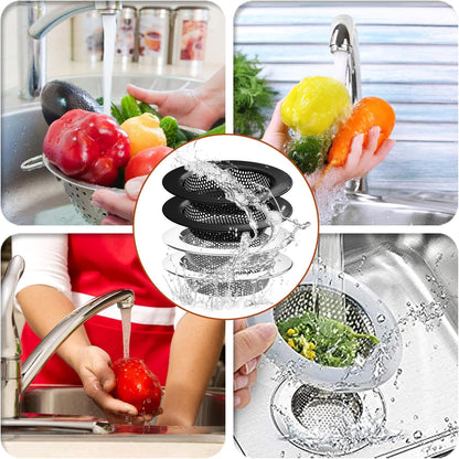 2 pcs Heavy Duty Stainless Steel Slop Basket Filter Trap, 2.75" Top / 1" Mesh Metal Sink Strainer,Perfect for Kitchen Sink/Bathroom Bathtub RV Wash Basin Floor Drain Balcony Drain Hole