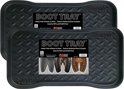 JobSite Heavy Duty Boot Tray, Multi-Purpose for Shoes, Pets, Garden - 15 x 28 Inch - 2 Trays
