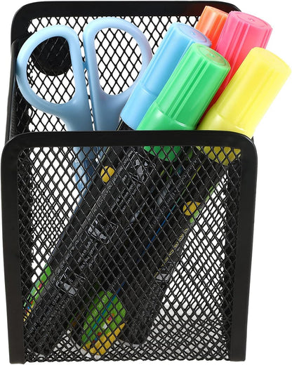 Magnetic Pencil Holder,Mesh Stainless Steel Pen Basket, Metal Writing Utensil Storage Organizer for Whiteboard,Blackboard,Kitchen, Locker, Home, or Office | Metal Writing Utensil Storage Organizer for Whiteboard,Blackboard,Kitchen, Locker, Home, or Office