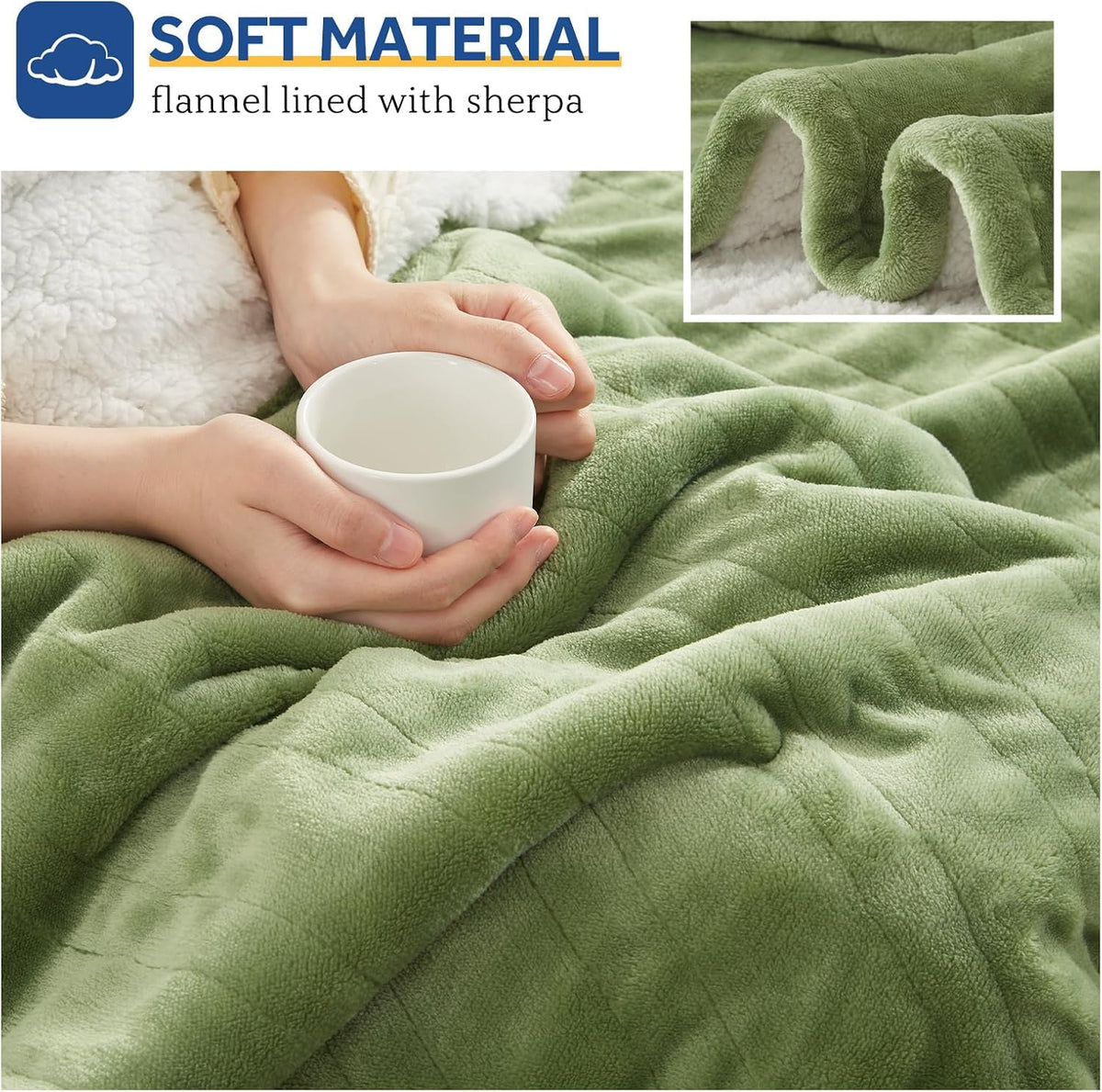 Sealy Electric Throw Blanket Heated Flannel & Sherpa Auto Shutoff 50"x60"