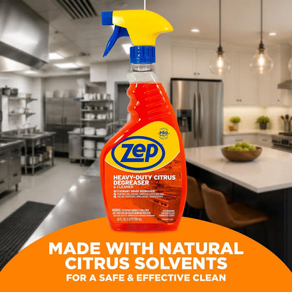 Zep Heavy-Duty Citrus Degreaser Cleaner Concentrate - 1 Gallon (1 Unit) ZUCIT128 - Restaurant Grade Degreaser and Cleaner Removes Oil, Grease, Adhesive, and Kitchen Soil