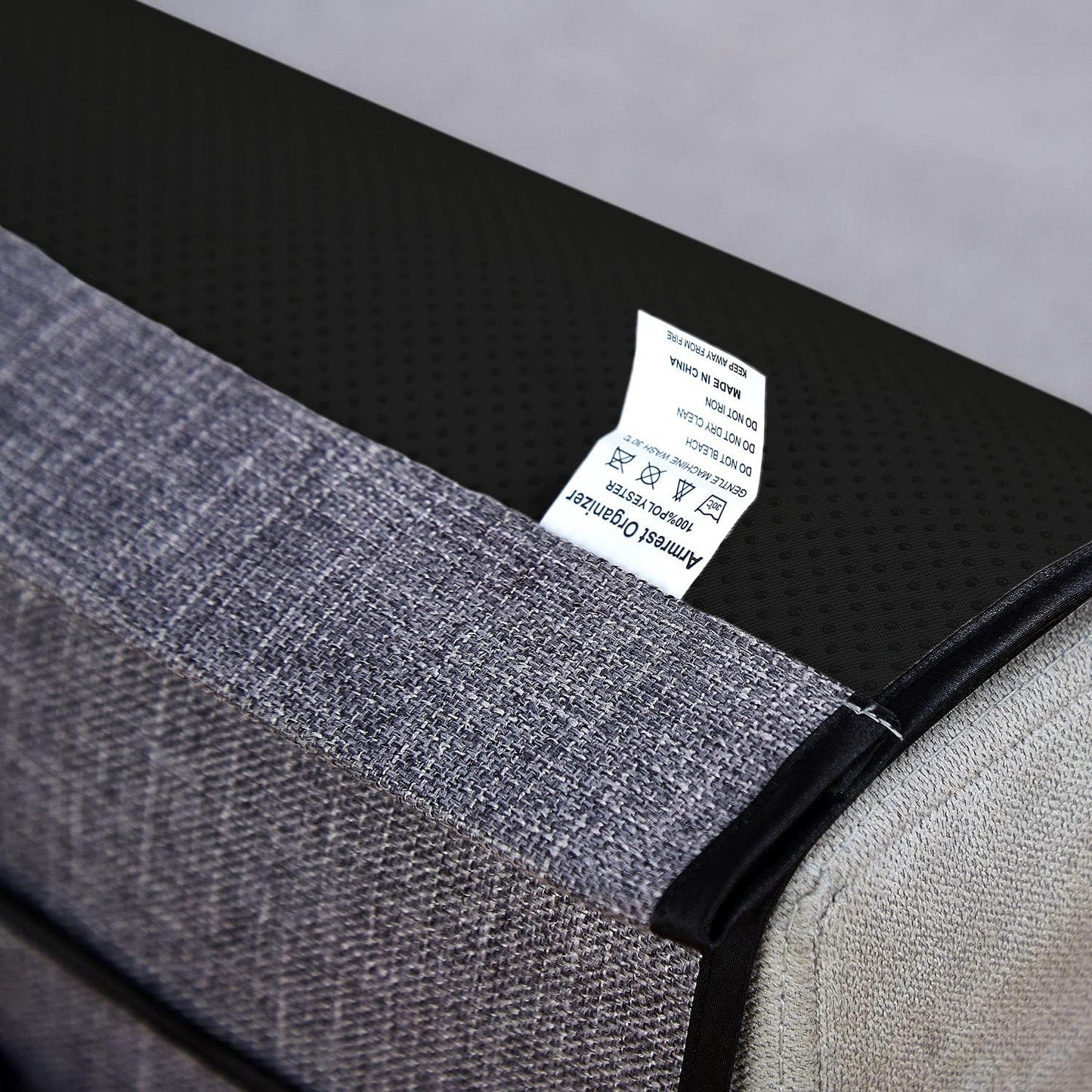 Sofa Armrest Organizer Non-Slip Arm Chair Hanging Caddy Remote Control Holder for Magazine, Phone, Books, Glasses(Black,13in)