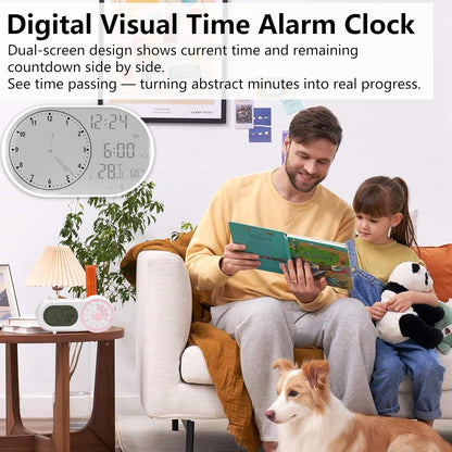 Lumuasky Digital Alarm Clock Visual Timer Silent Night Light with 60-Minute Countdown & 199-Day Count-Up, 3 Alarms, Snooze, Temperature Date Management Clock for Classroom, Home, Study (Blue)