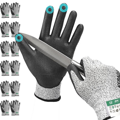 C4 Cut Resistant Gloves, ANSI A4, 100% Food Grade, 1 Pair, Medium | Food grade cutting gloves, glass-free & steel-free, breathable, washable. Ideal for meat cutting, slicing and oyster shucking