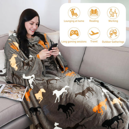 Catalonia Wearable Blanket with Sleeves for Women & Men, Fleece Wrap Throw | Cozy Sleeve Design for Hands-Free Comfort, Perfect for Reading, TV Time & Relaxing, Christmas & Birthday Gift