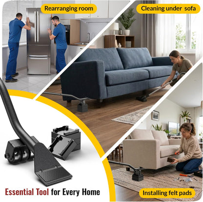 HOLKIE Heavy Duty Furniture Jack for Sliders on Carpet 4 Stackable Blocks | 660 lbs Load Appliance Lifter Jack| to Raise Furniture| Back Saving Furniture Lifter Tool| for Pads on Hardwood Floors|
