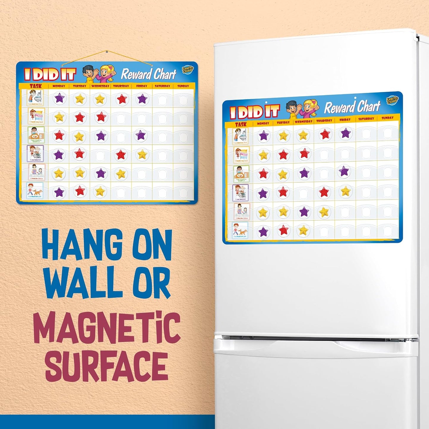 Behavior Reward Chart System - Pad with 26 Chore Charts for Kids, 2800 Stickers to Motivate Responsibility & Good Habits