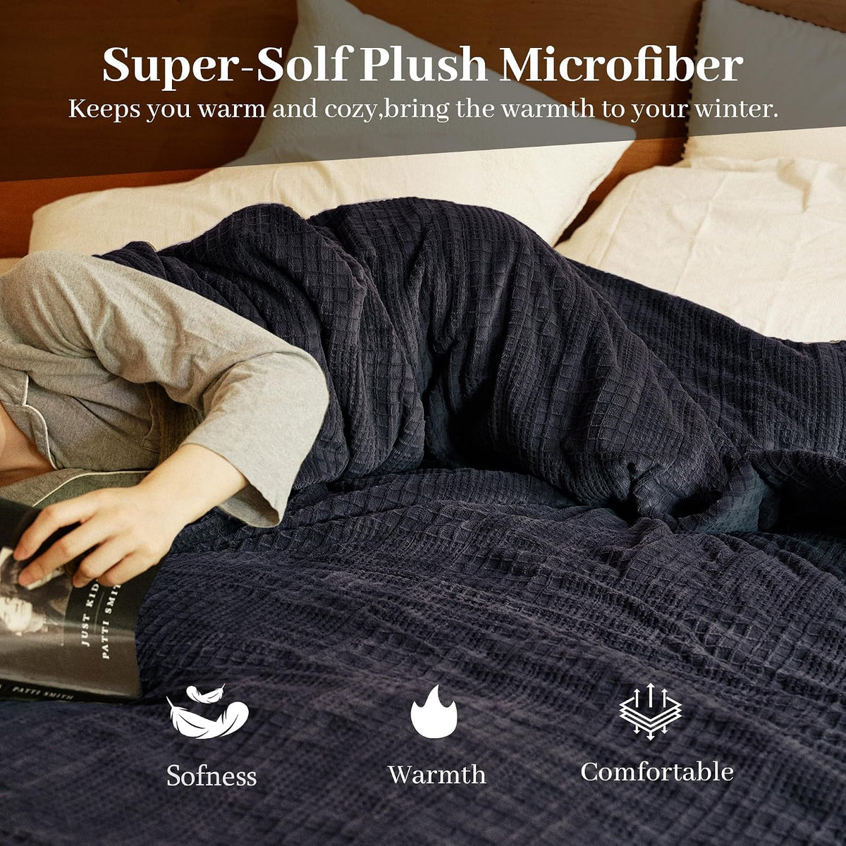 Texciting Heated Blanket 50"X60",Soft Electric Blanket,ETL Certified,Grey