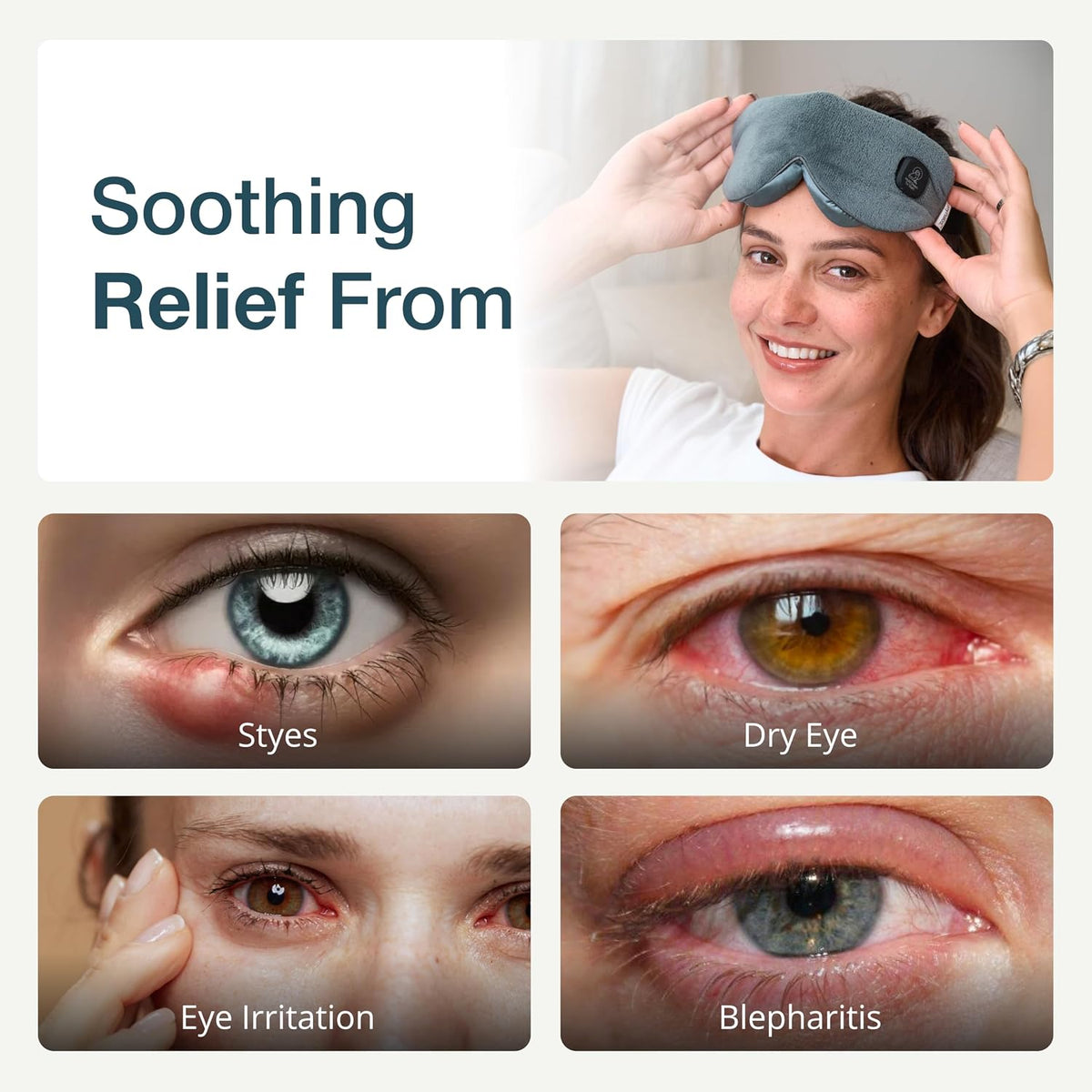 MyHalos Cordless Heated Eye Mask, Rechargeable Warm Compress for Dry Eyes