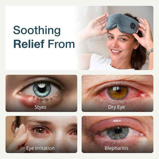 MyHalos Cordless Heated Eye Mask, Rechargeable Warm Compress for Dry Eyes
