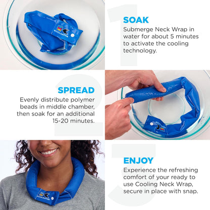 KOOLGATOR Evaporative Cooling Neck Wrap, Blue Paisley, 1 Pack | Reusable Neck Cooler with Long Lasting Relief During Hot Weather Activities, Sports, & Outdoor Work